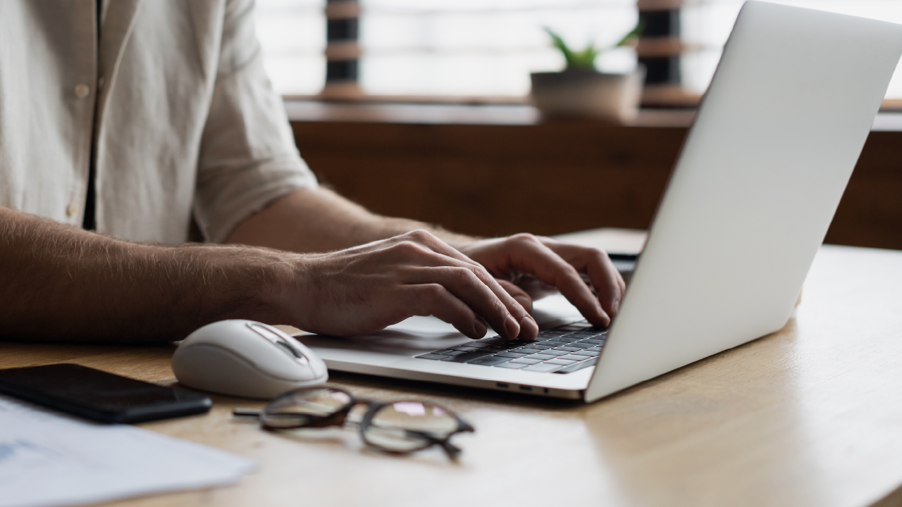 person working on computer